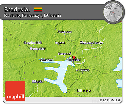 Physical 3D Map of Bradesiai
