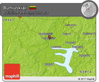 Physical 3D Map of Buniuškiai