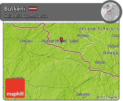 Physical 3D Map of Butķēni