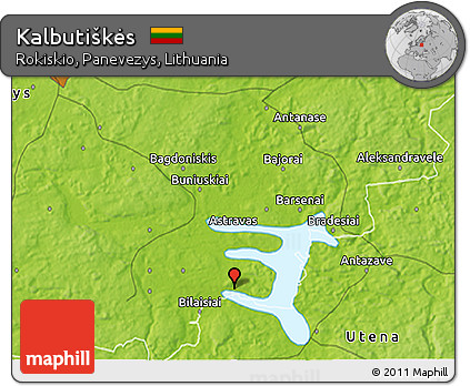 Physical 3D Map of Kalbutiškės