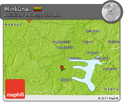 Physical 3D Map of Minkūnai