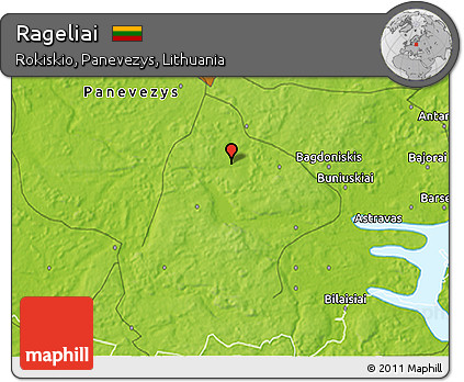 Physical 3D Map of Rageliai
