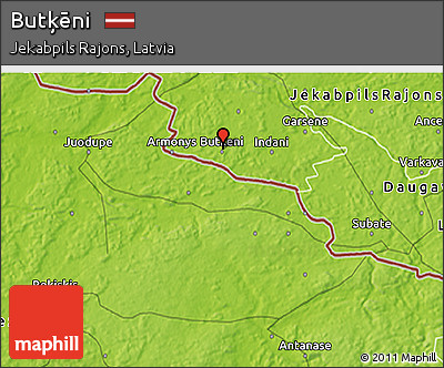 Physical 3D Map of Butķēni