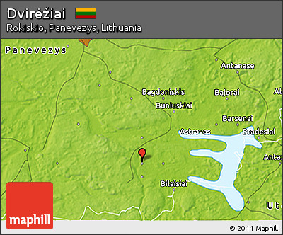 Physical 3D Map of Dvirėžiai