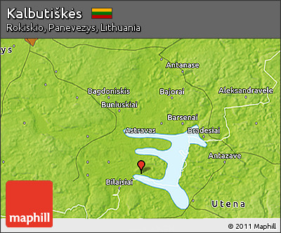 Physical 3D Map of Kalbutiškės