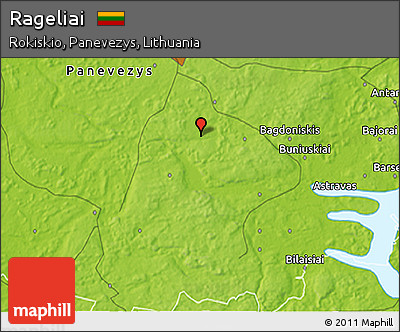 Physical 3D Map of Rageliai