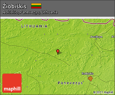 Physical 3D Map of Žiobiškis
