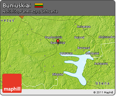 Physical 3D Map of Buniuškiai