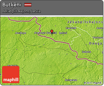 Physical 3D Map of Butķēni