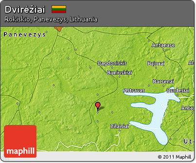 Physical 3D Map of Dvirėžiai