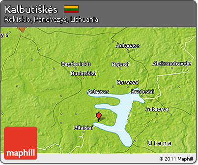 Physical 3D Map of Kalbutiškės