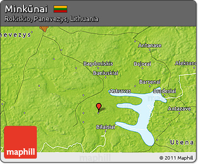 Physical 3D Map of Minkūnai