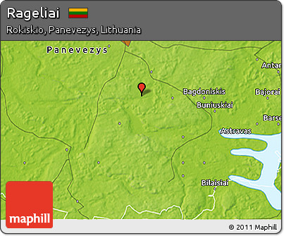 Physical 3D Map of Rageliai