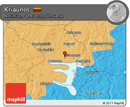 Political 3D Map of Kriaunos