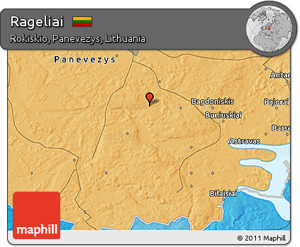 Political 3D Map of Rageliai
