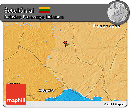 Political 3D Map of Šetekšniai