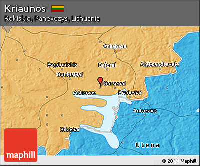 Political 3D Map of Kriaunos