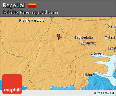 Political 3D Map of Rageliai