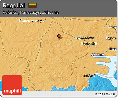 Political 3D Map of Rageliai