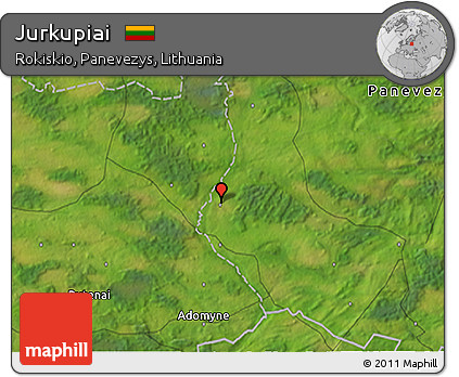 Satellite 3D Map of Jurkupiai