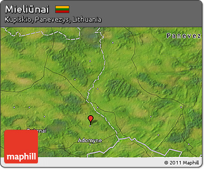 Satellite 3D Map of Mieliūnai