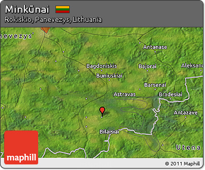 Satellite 3D Map of Minkūnai