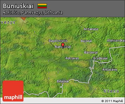 Satellite 3D Map of Buniuškiai