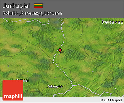 Satellite 3D Map of Jurkupiai