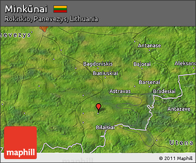 Satellite 3D Map of Minkūnai