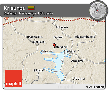 Shaded Relief 3D Map of Kriaunos