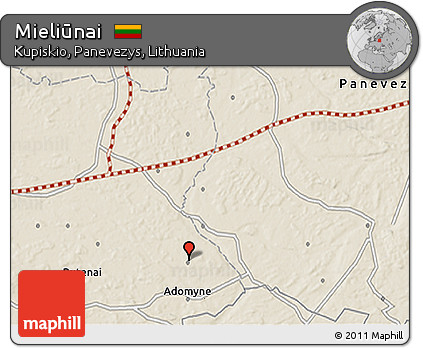 Shaded Relief 3D Map of Mieliūnai