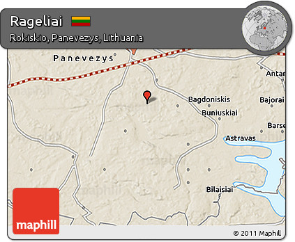 Shaded Relief 3D Map of Rageliai