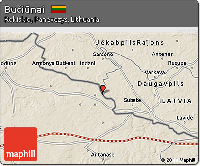 Shaded Relief 3D Map of Bučiūnai