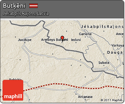 Shaded Relief 3D Map of Butķēni