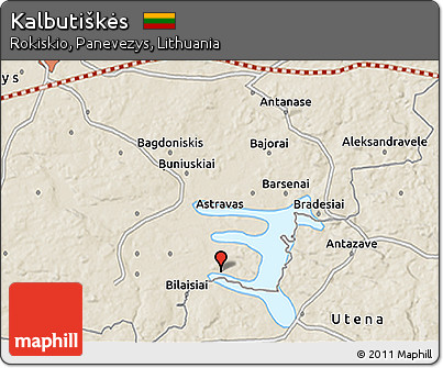Shaded Relief 3D Map of Kalbutiškės