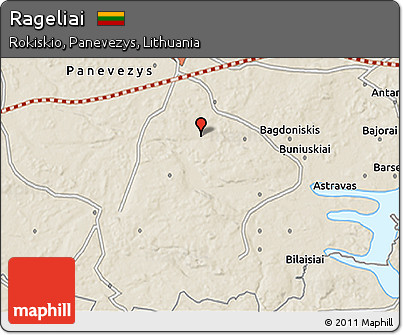 Shaded Relief 3D Map of Rageliai