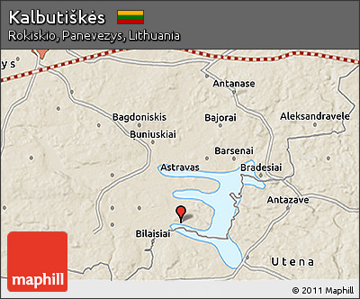 Shaded Relief 3D Map of Kalbutiškės