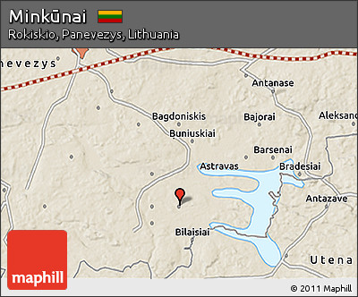 Shaded Relief 3D Map of Minkūnai