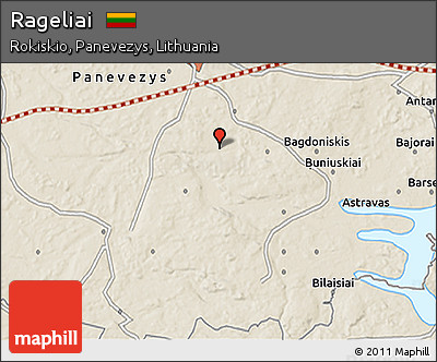 Shaded Relief 3D Map of Rageliai