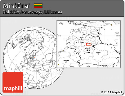 Blank Location Map of Minkūnai