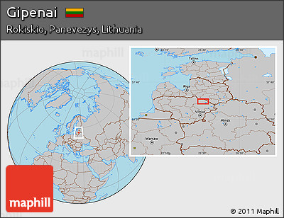 Gray Location Map of Gipenai