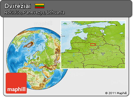 Physical Location Map of Dvirėžiai