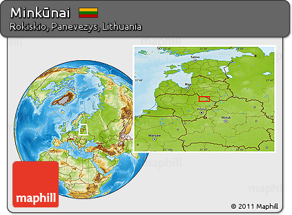 Physical Location Map of Minkūnai