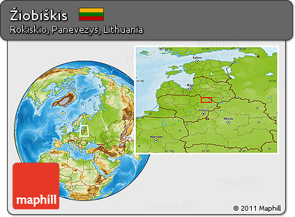 Physical Location Map of Žiobiškis