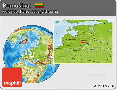 Physical Location Map of Buniuškiai