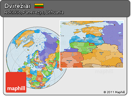 Political Location Map of Dvirėžiai