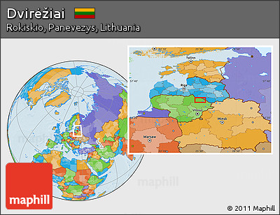 Political Location Map of Dvirėžiai