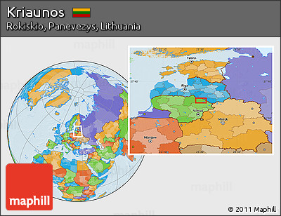 Political Location Map of Kriaunos
