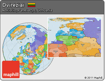 Political Location Map of Dvirėžiai