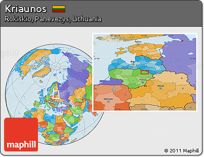 Political Location Map of Kriaunos